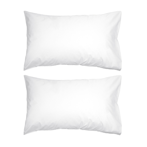 2PK Algodon 50x90cm 300TC 100% Cotton King Pillowcase White