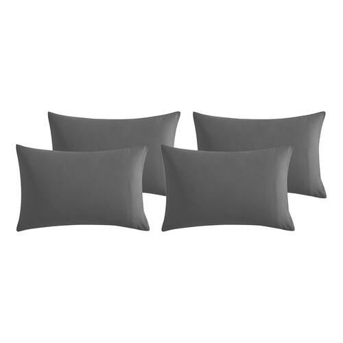 8pc Ardor Boudoir Waterproof Microfibre Pillowcases Black 48x74cm