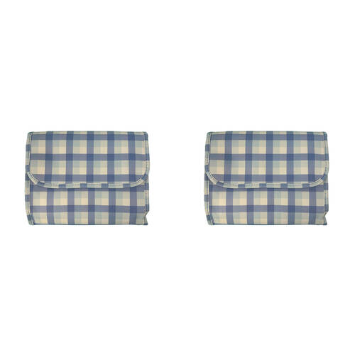 2PK Frankie & Me Womens Zip Makeup Cosmetics Hanging Toiletry Bag Large 27x18cm Blue