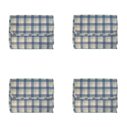 4PK Frankie & Me Womens Zip Makeup Cosmetics Hanging Toiletry Bag Large 27x18cm Blue