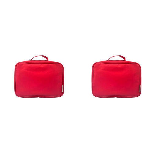 2PK Frankie & Me Womens Zip Makeup Cosmetics Hanging Travel Toiletry Bag 27x20cm Red