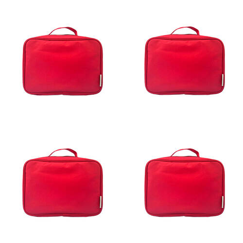 4PK Frankie & Me Womens Zip Makeup Cosmetics Hanging Travel Toiletry Bag 27x20cm Red