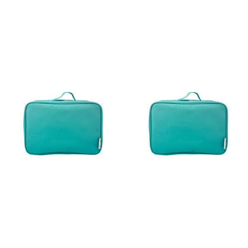 2PK Frankie & Me Women's Zip Makeup Cosmetics Hanging Travel Toiletry Bag 27cm Green