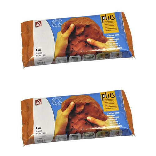 2PK SIO-2 Plus Economy Self-Hardening Air-Dry Sculpting Clay 1kg Terracotta