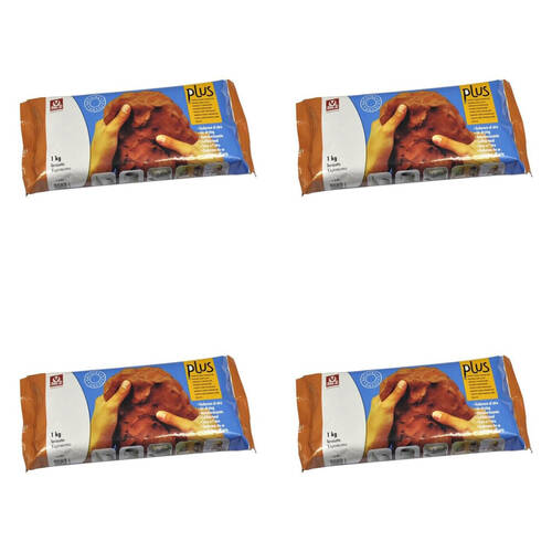 4PK SIO-2 Plus Economy Self-Hardening Air-Dry Sculpting Clay 1kg Terracotta