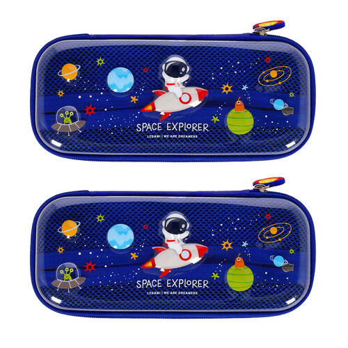 2PK Legami Wonderwow Pencil Case Stationery Organiser 50x23cm Blue Space