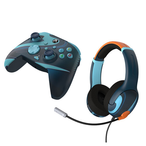 Blue Tide Wired Rematch Glow Advanced Controller & Airlite Glow Headset Pack