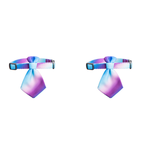 2x Pidan Adjustable 18-30cm Pet Cat Necktie - Purple Wave
