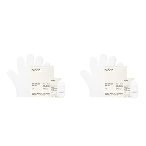2x 6PK Pidan Pet Cat Full Body 26.5cm Cleaning Glove Wipes - White