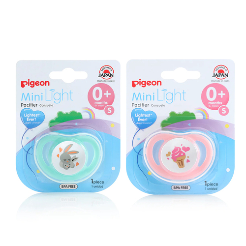 2PK Pigeon Minilight Pacifier/Dummy Small Baby 0m+ Assorted