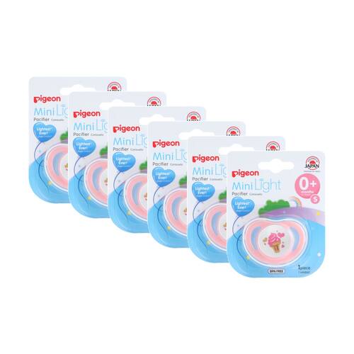 6PK Pigeon Minilight Baby Pacifier Single Pack Silicone Dummy/Soother 12m+