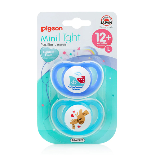 2pc Pigeon Baby Mini Light Pacifier Large 12m+ Assorted