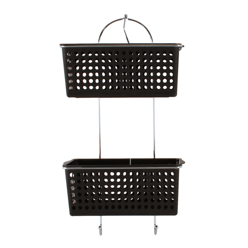 Home Expression 2-Tier 64.5cm Shower Caddy w/ Basket Hook - Assorted