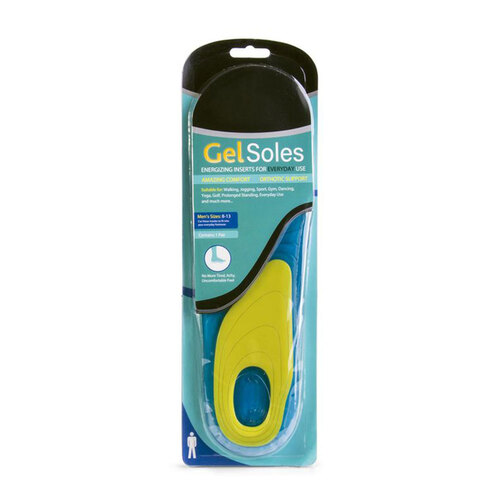 Gel Insoles Pair For Male Shoe Sizes 8-13
