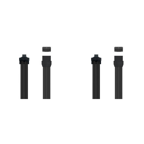 2PK Cruxtec PE5-124B-30BK 600W PCLE 5.0 GPU Power Extension Cable Type-B Black