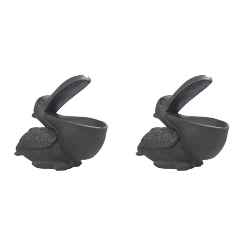 2PK White Moose Resin Pelican Bowl Home/Kitchen Decor - Black