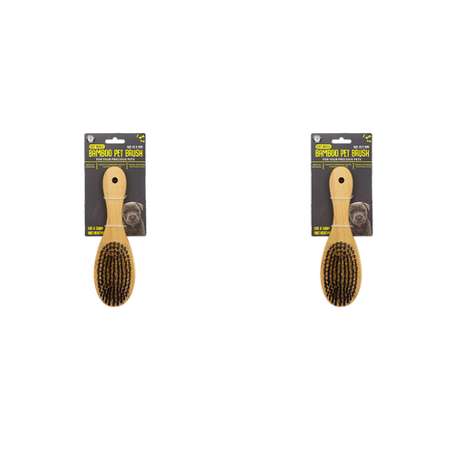 2PK Dudley's World Of Pets Pet Bamboo Bristle Large Brush