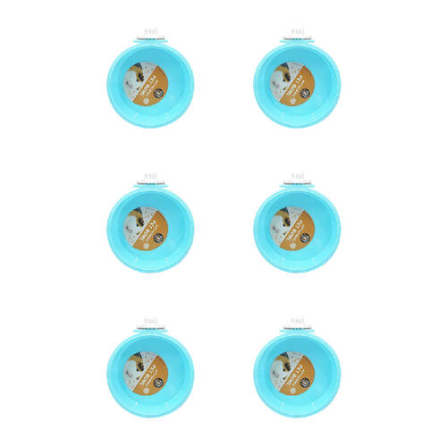 6PK Dudley's World Of Pets Cage Attachable Feeding Bowl Assorted Large