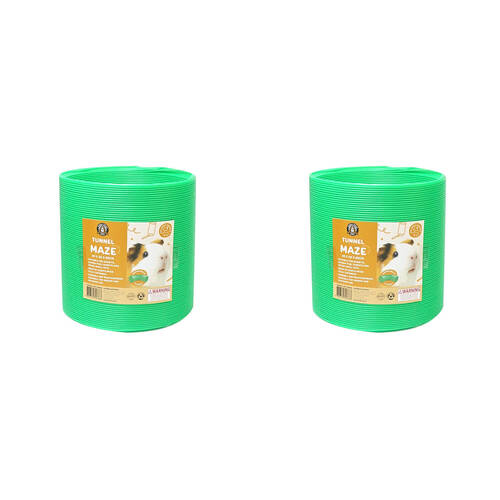 2PK Dudley's World Of Pets 20cm Small Animal Fun Tunnel Green
