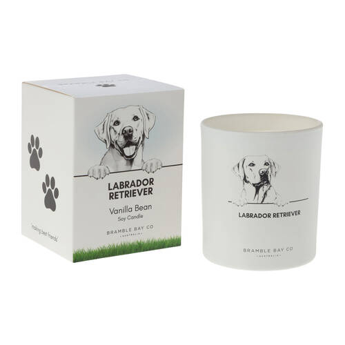 Bramble Bay Labrador Retriever Soy Candle Warm Vanilla Scented 300g