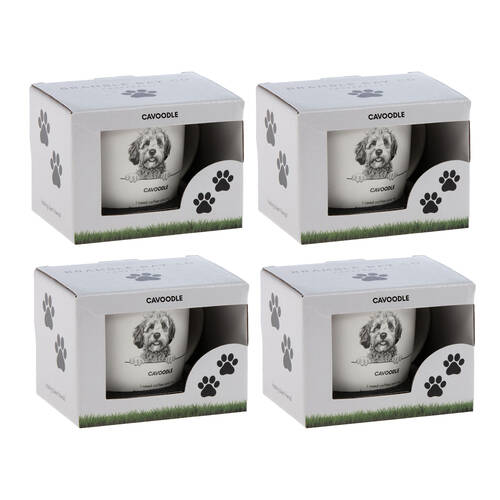 4PK Bramble Bay Cavoodle Dog Print Novelty/Coffee Mug White