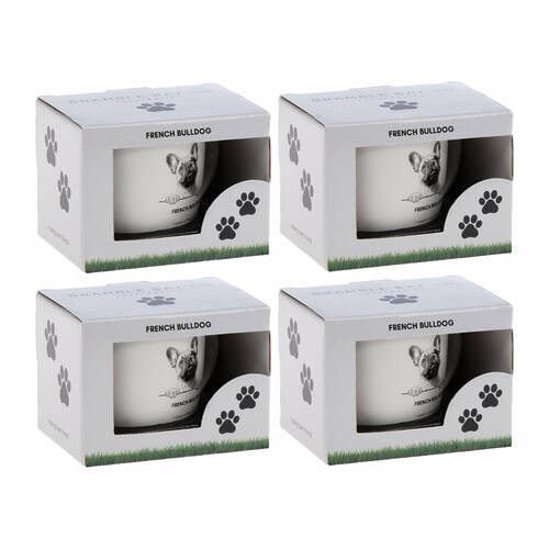 4PK Bramble Bay Poodle Dog Print Novelty/Coffee Mug White