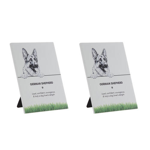 2PK Bramble Bay Pet Wall Plaque German Shepherd Dog Lovers Gift 16.5x21cm