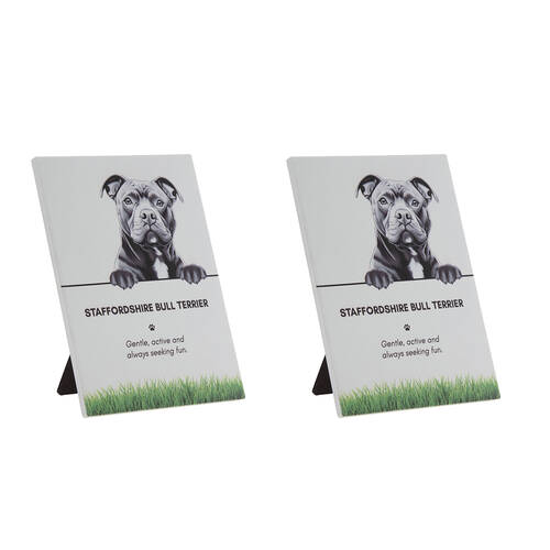 2PK Bramble Bay Pet Wall Plaque Staffordshire Bull Terrier 16.5x21cm