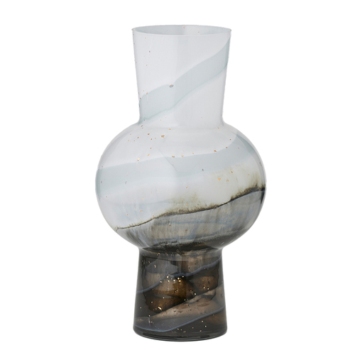 Pilbeam Living Zephyr Hand Blown Glass Vase Large Black/White Ombré