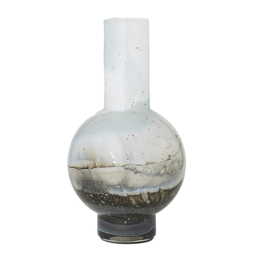 Pilbeam Living Zephyr Hand Blown Glass Vase Small Black/White Ombré