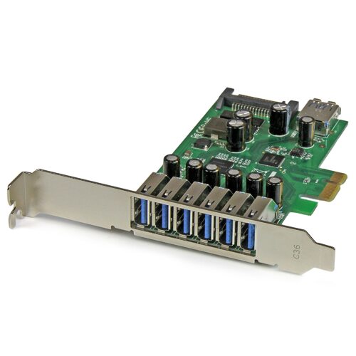 Star Tech 7 Pt PCIe USB 3.0 Adapter Card - SATA Power - UASP Support