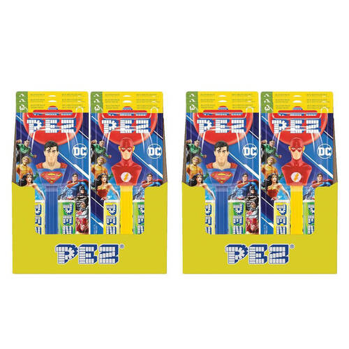 12x Pez DC Superheros Assorted Dispenser Flavoured Lollies 17g Confectionery