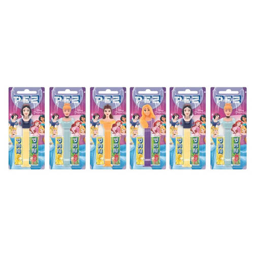 6PK Pez Princess Dispenser Flavoured Lollies Assorted 17g Confectionery