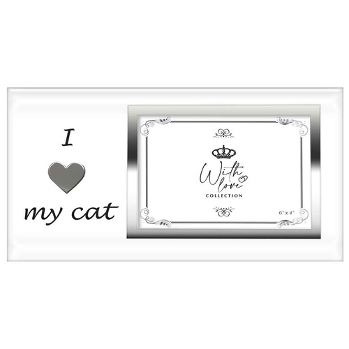 Cat Heart Frame 6x4 Inch Keepsake Novelty Photo / Picture Frame