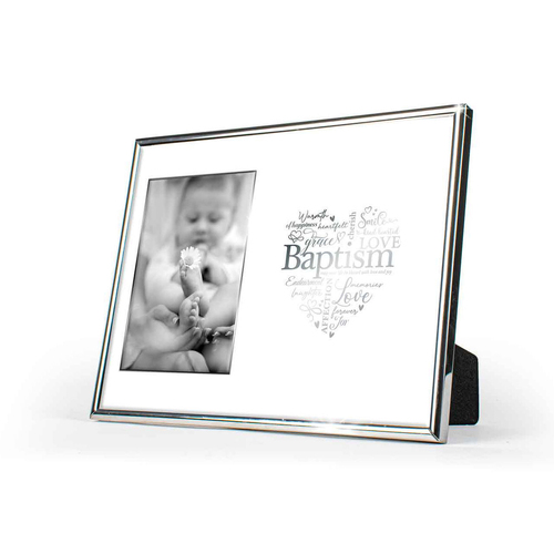 Baptism Free-Standing 6x4'' Photo Frame Rectangle Silver Edged