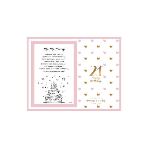 LMD Glass 21st Sweet Hearts Glass Photo Frame Decor 18x19cm