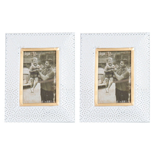 2x DWBH Metal Lace 18x23cm Photo Frame Home Decoration