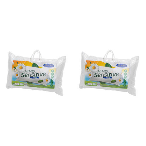 2PK Jason Firm Allergy Sensitive Washable Pillow - White