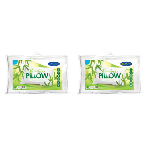 2PK Jason Medium Sleeping Pillow Home Bedding - White