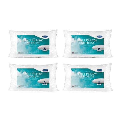 4PK Jason Commercial J-Dream Loft Pillow Medium Standard 48x73cm - White