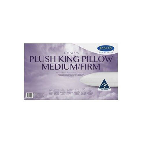 Jason Commercial J-Dream Plush King Medium/Firm Gusseted Pillow 50x90cm