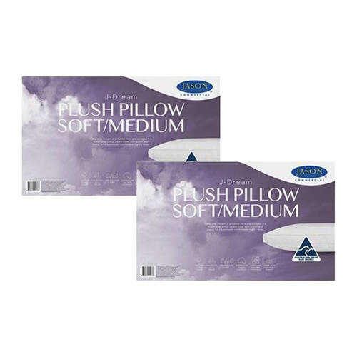2PK Jason Commercial J-Dream Plush Soft/Medium Gusseted Pillow 48x73cm
