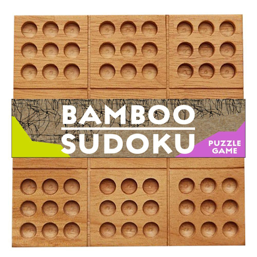 Project Genius 14cm Square Bamboo Sudoku Tabletop Toy 9y+
