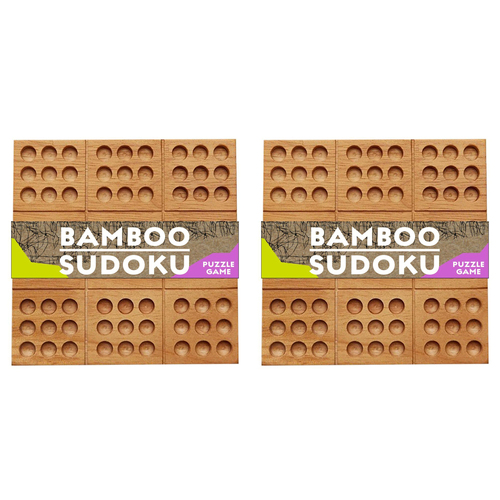 2PK Project Genius 14cm Square Bamboo Sudoku Tabletop Toy 9y+