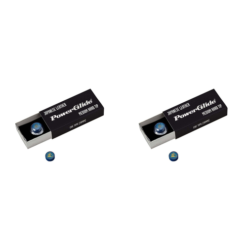2PK Formula Sports Powerglide Japanese Leather Glue On Tips 10mm - Blue