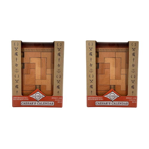2PK Project Genius 13.5x17.5cm Caesar’s Calendar Puzzle Toy Brown 8y+