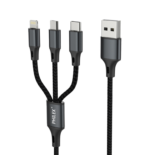 Philex 3 In 1 Charging Cable Black