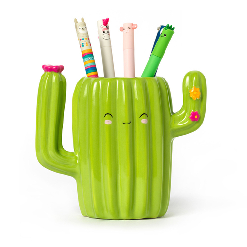 Legami Desk Friends Ceramic Pen/Ballpen Pencil Holder - Cactus
