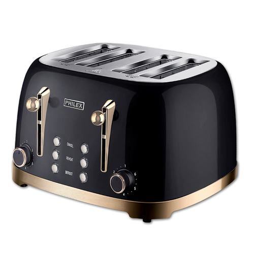 Philex Retro 4 Slice Toaster Black 1650W