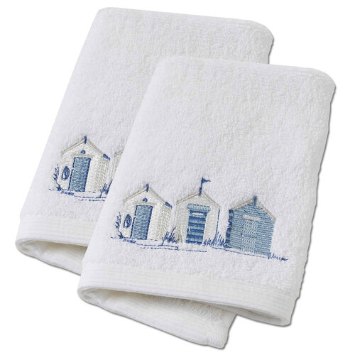 2x Pilbeam Living Bathing Boxes 32x32cm Cotton Face Washer - White